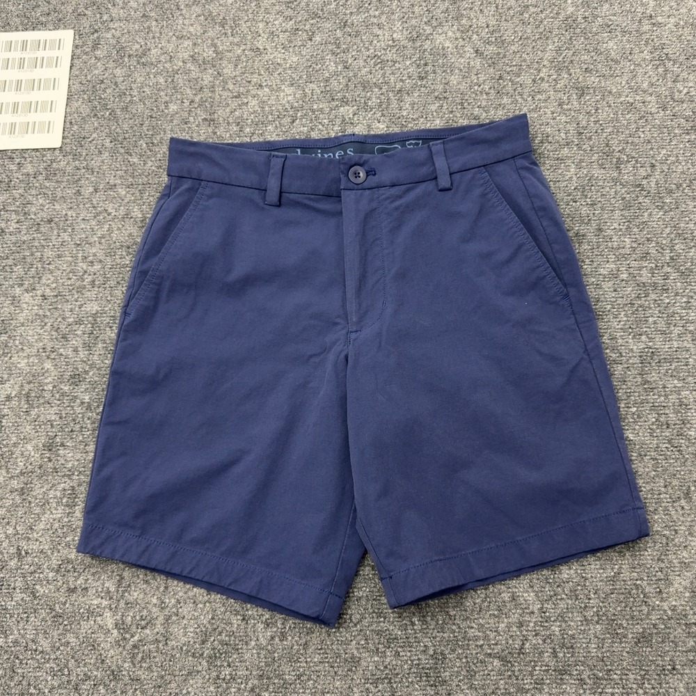 Vineyard Vines Shorts Mens 28 Blue Cotton Nylon Performance Golf Preppy Casual